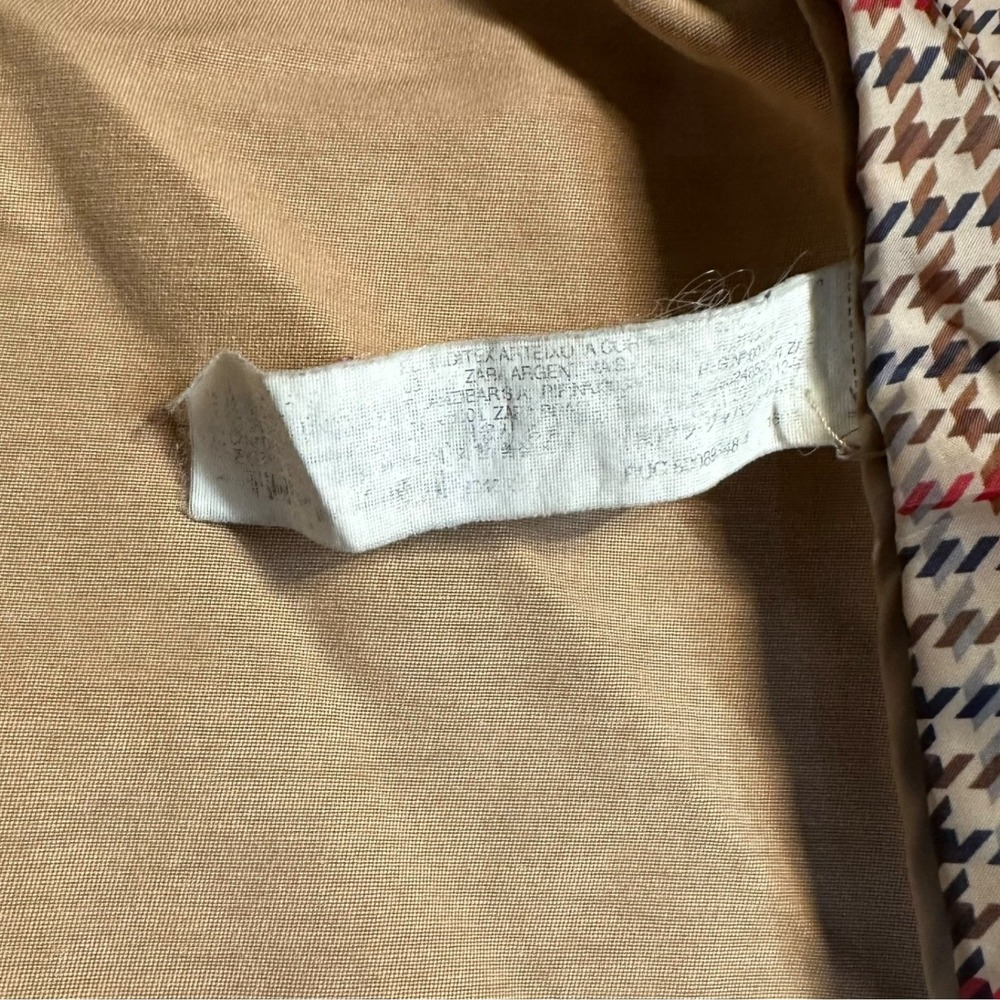 Zara Basic Outerwear Beige Double Breasted Trench Coat Belted XS - Picture 7 of 16